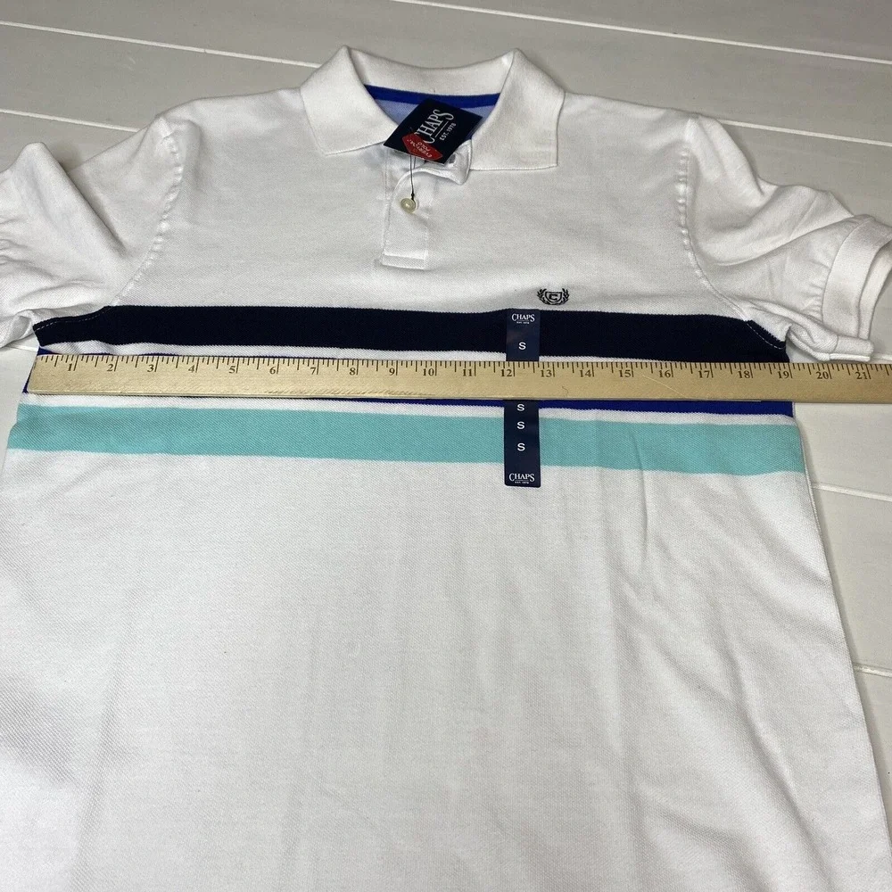 Chaps White Jersey Polo‎ Shirt Men's Size S
